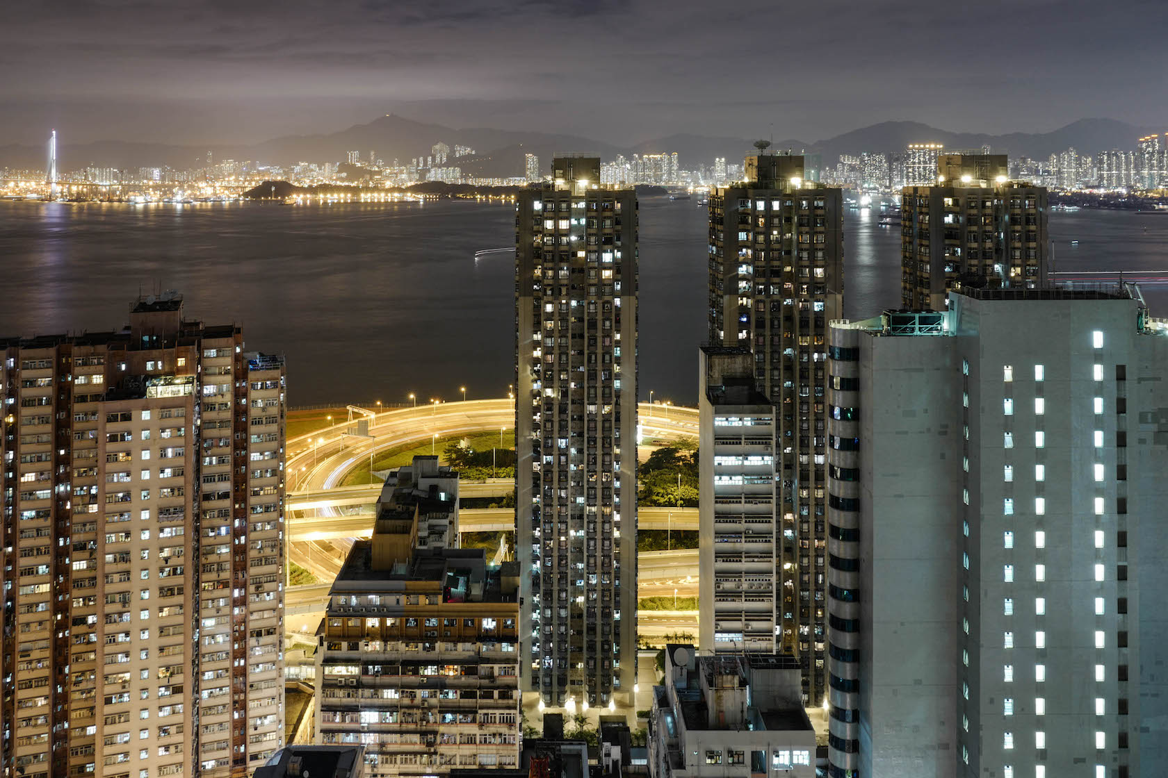 Hong Kong Lights Cityscape at night architecture rooftop urbex